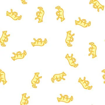 Fox animal vector seamless pattern Stock Illustration