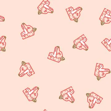 Fox animal vector seamless pattern Stock Illustration