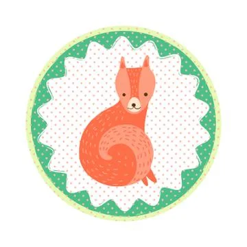 Fox badge emblem Illustrazione stock