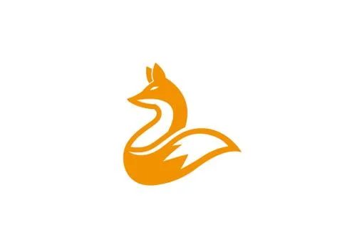 Fox with big tail symbol wolf for logo Stock Illustration