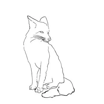 The fox is a black icon Illustrazione stock