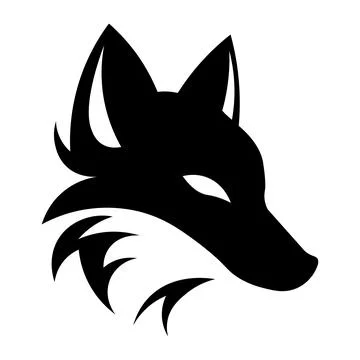 Fox black vector icon on white background Stock Illustration