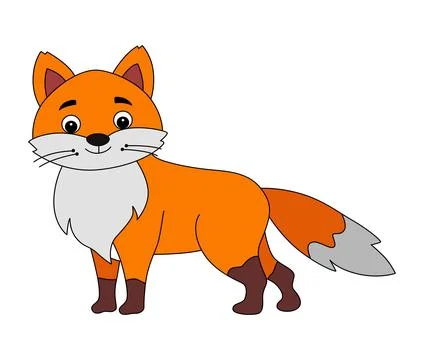 A fox cartoon on white background Stock Illustration