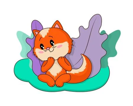 Fox character cute illustration Illustrazione stock