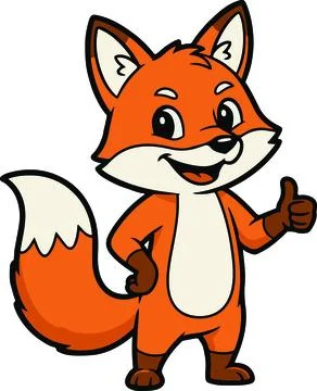 Fox character giving thumbs up, minimal simple vector illustration Stock-Illustration