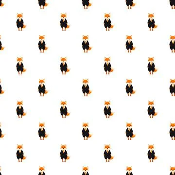 Fox characters wearing suits seamless pattern 스톡 일러스트