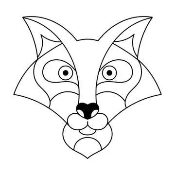 Fox Coloring Vector Illustration On White Background Stock Illustration