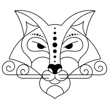Fox Coloring Vector Illustration On White Background Stock Illustration