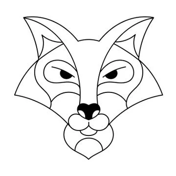 Fox Coloring Vector Illustration On White Background Stock Illustration