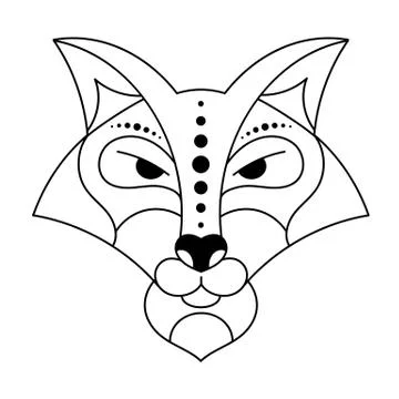 Fox Coloring Vector Illustration On White Background Stock Illustration