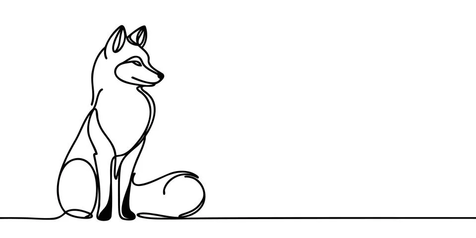Fox continuous one line drawing vector illustration Stock Illustration