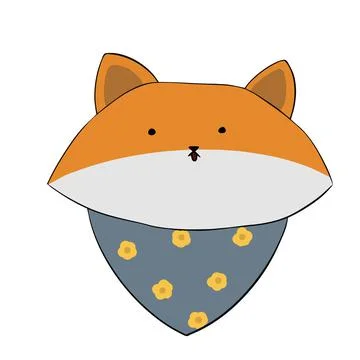 Fox in a cool scarf in a flower Stock Illustration