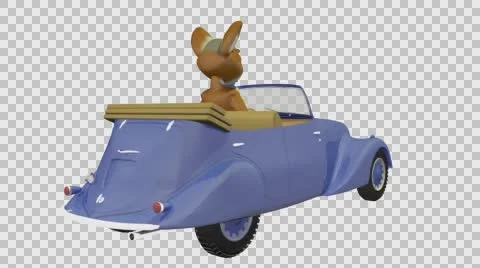 FOX DRIVING CAR BACK RIGHT VIEW Vídeos de archivo 68350382