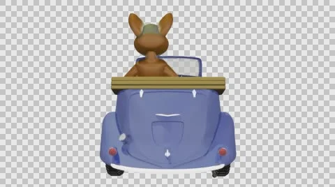 FOX DRIVING CAR BACK VIEW Vídeos de archivo 68345110