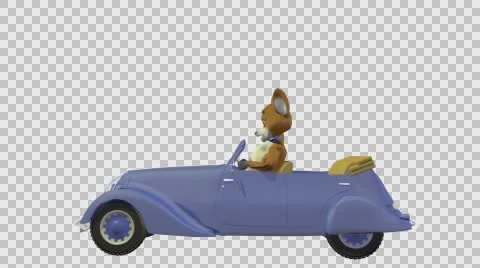 FOX DRIVING CAR LEFT SIDE VIEW Vídeos de archivo 68346300