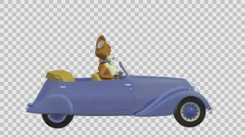 FOX DRIVING CAR RIGHT SIDE VIEW Vídeos de archivo 68352260