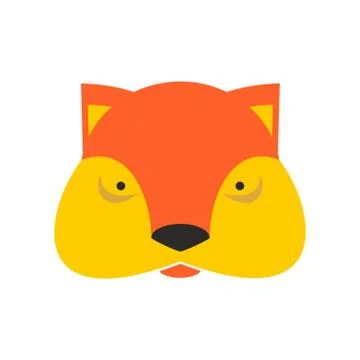 Fox face. Cute she-fox head. element for kids design Illustrazione stock