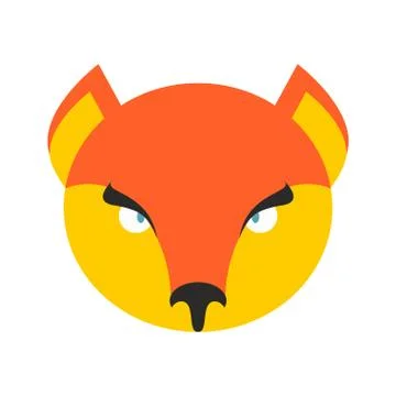 Fox face. Cute she-fox head. element for kids design Stock Illustration