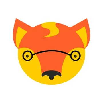 Fox face. Cute she-fox head. element for kids design Stock Illustration