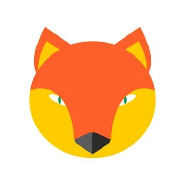 Fox face. Cute she-fox head. element for kids design Illustrazione stock