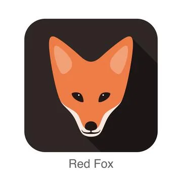 Fox face flat icon design, vector illustration Stock Illustration