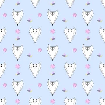 Fox face pattern background. Illustrazione stock