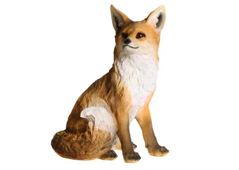 Fox figurine. White background Stock Photos