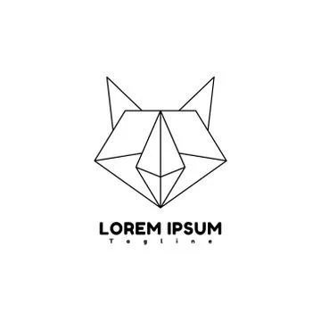 Fox geometry vector design template illustration 스톡 일러스트