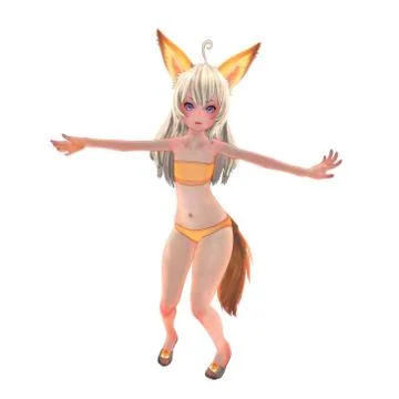 Fox girl Stock Illustration
