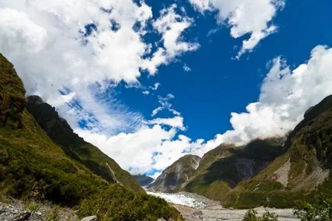Fox glacier and cloudscape Stock Photos