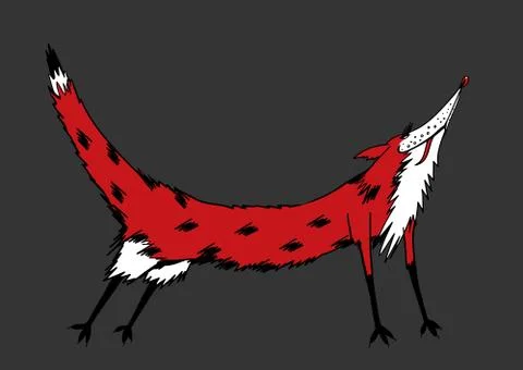 Fox on a gray background Stock Illustration