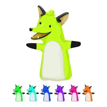 Fox hand puppet cartoon vector graphic 스톡 일러스트