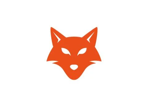 Fox head and face looking in front for logo Stock Illustration