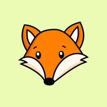 Fox head cartoon cute vector Stock Illustration