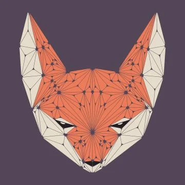 Fox head face. Vector illustration. Stock Illustration
