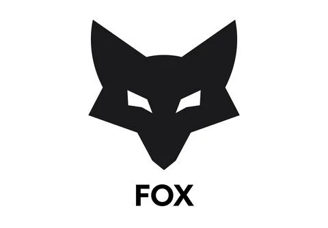 Fox head logo black icon. Minimal fox geometric design animal wild logo abstract Stock Illustration