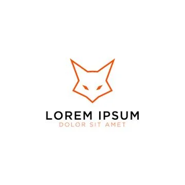 Fox head logo design template Stock Illustration