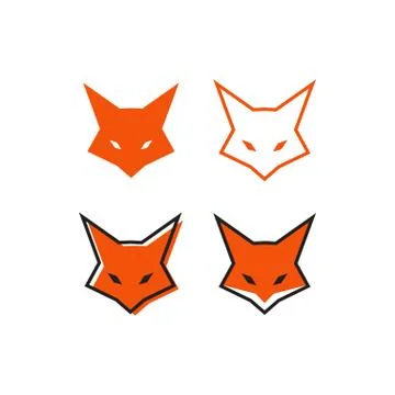 Fox head logo design template Stock Illustration
