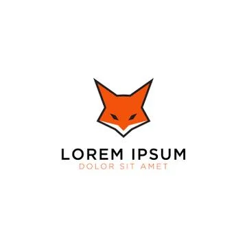 Fox head logo design template Stock Illustration