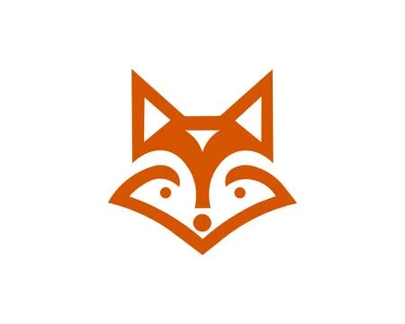 Fox Head Logo Design Template Stock Illustration