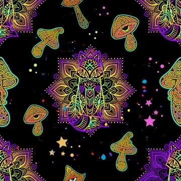 Fox head Mandala. Vector illustration Illustrazione stock
