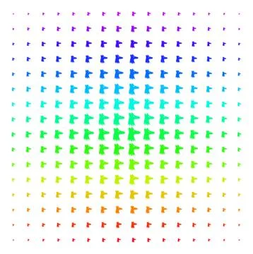 Fox Head Shape halftone Spectrum pattern Illustrazione stock