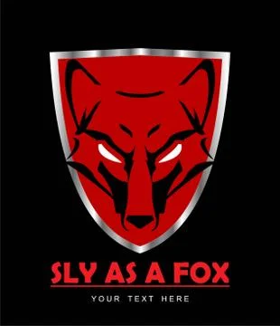 Fox head on shield Stock Illustration