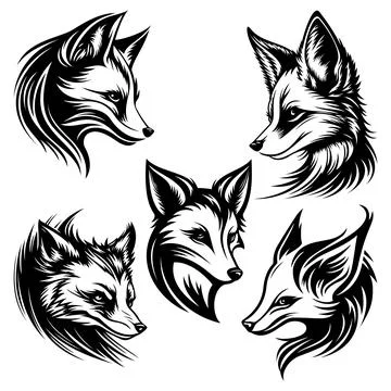 Fox head symbol logo Stock Illustration