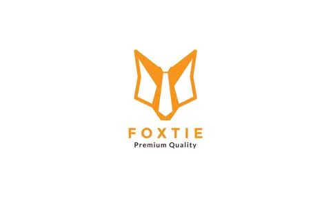 Fox head with tie logo symbol icon vector graphic design Stock Illustration