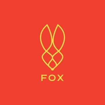 Fox head unique modern line minimalist logo design vector Stock Illustration