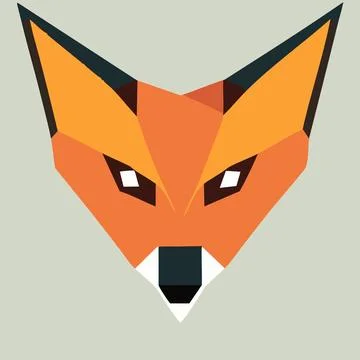 Fox head vector illustration in flat style. Cute foxen head. Illustrazione stock
