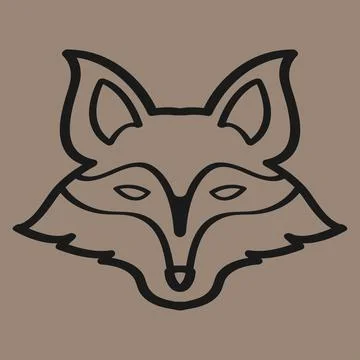 Fox head vector logo illustration design Stock Illustration