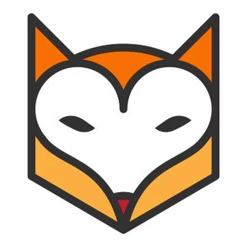 Fox With Heart Face Stock Illustration
