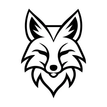 Fox Heraldic logo or modern line icon. Vector line art and icon design with.. Stock Illustration
